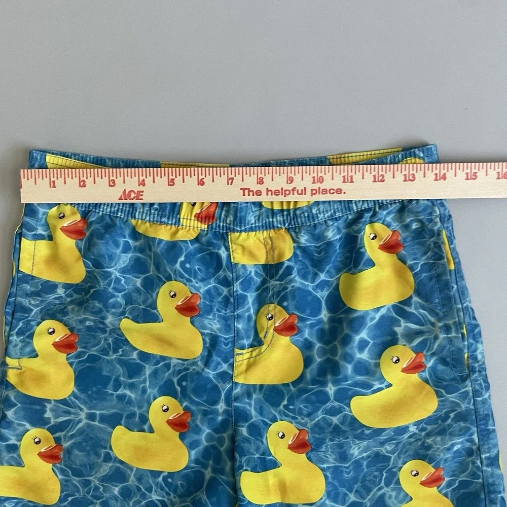 Neff Men's Swim Trunks Medium Rubber Duck Print Blue Yellow Board‎ Shorts M